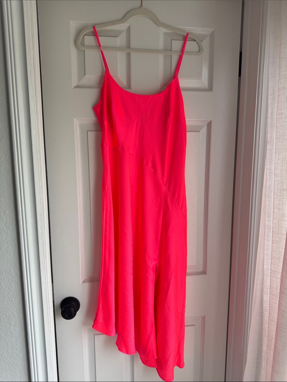 a new day Neon Pink Asymmetrical Slip Dress